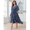 SCOMCHIC Women's Plus Size Summer Dresses Short Sleeve Wrap V