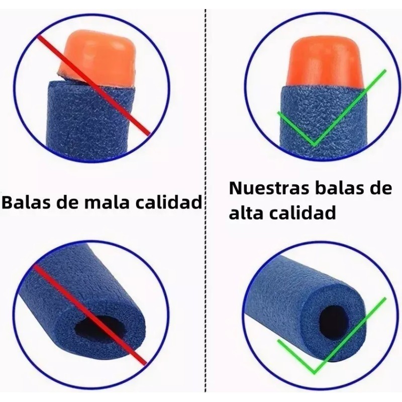 Pistola 200 Dardos Bala De Repuesto 7.2cm Para Nerf Pistola