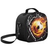 TOADDMOS Fire Football Lunch Bag Boys Insulated Lunch Box Container