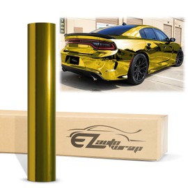 4"x8" (10cmx20cm) Sample Gold Supercast Chrome Vinyl Wrap Sticker Car Auto Vehicle Motorcycle DIY Decal Sheet with Air Release Channel Bubble Free Self Adhesive Peel and Stick