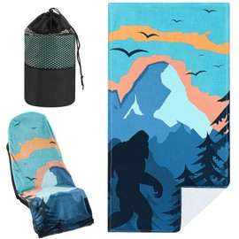 Hahafelt Car Seat Towel Covers with Storage Bag Seat Warm Soft Car Cushions Post Workout Sweat Washable Cover Non Slip Towel for Winter Comfort Protection Workout Outdoor Sport Activities(Sasquatch)