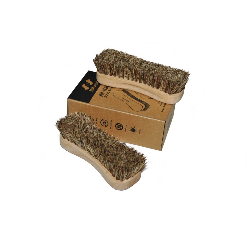 Naturolic All-Natural Wooden Scrub Brush Set | Palmyra Bristle Brush