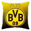 Borussia Dortmund, Polyester, BVB cushion with emblem, black/yellow, 40 x