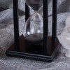 Hourglass Timer with Black Sand, 15 Minute Wooden Frame Sand