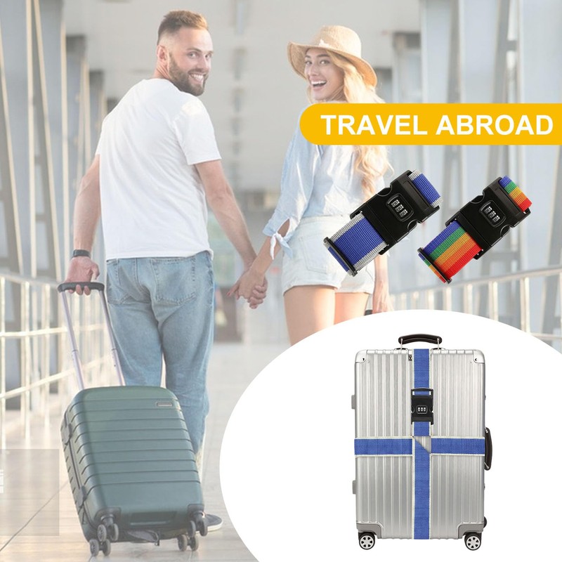 AUSYIWI Suitcase Strap, Suitcase Strap with Combination Lock, Secure Attachment