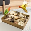 LOPERDEVE Natural Bird Toy Foraging Parrot Shredding Toys Box Conure