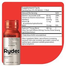 RYDE Ryde: Pack Descubrimiento | Shots Energizantes, Concentrados y Relajantes | Té Verde con Cafeína, Taurina, Ginseng, Vitaminas del Grupo B, L-Tean