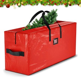 BARAKYEG Storage Bag Clothes Storage Waterproof Moving Bag Made of PE Fabric, Reinforced Handles Cushion Bag Garden Cushions for Christmas Trees, 165 x 38 x 76 cm (Red) Christmas Tree Cover