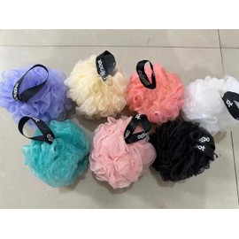 ArtfulD Bath Loofah Sponge, 60g Mesh Pouf, 4 Assorted Colors, Pack of 4