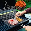 YQkangzhu Fish Grill Basket, Shallow Grill Basket, Folding Portable Outdoor