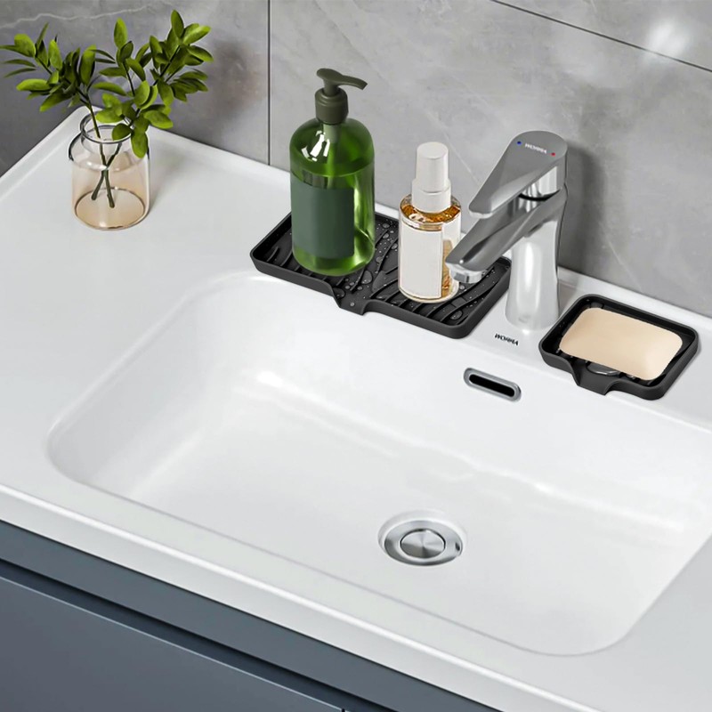 TIKNIK Silicone Dish Drying Mat for Kitchen Counter, Dish Drying