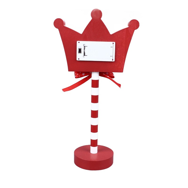 Christmas Stop Here Decor Metal Solid Wood LED Delicate Santa