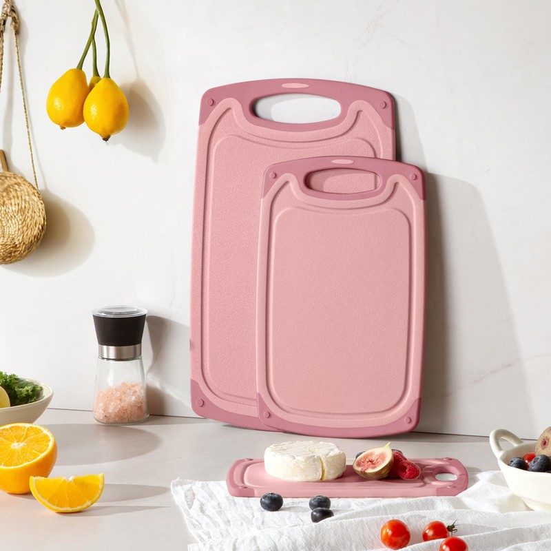 Plastic Cutting Board Set Non Slip Feet Over Sink Great