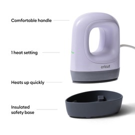 Cricut EasyPress Mini™ LT - Lavender - Mini Heat Press for Pressing Shoes, Baby Clothes, T-Shirts, & More - Easy to Use with a Single Setting - Precision Tip - Compact & Portable Mini Iron