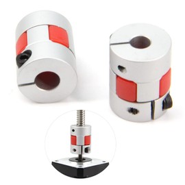 Yeebyee 6.35 mm to 8 mm Bore Aluminium Plum Flexible Shaft Coupling Servo Stepper Motor Claw D20 x L25 Connector Flexible Shaft Couplings for 3D Printer/CNC Machine, 2 Pieces/Pack