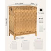 SETVSON Laundry Hamper with Lid, 112 L Handwoven Rattan Wicker