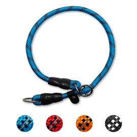 Dog Collar with Pull Stopper, Dressage Collar, Nylon Retriever Collar, Reflective Adjustable Dog Collar for Small and Medium Dogs Training, Width 0.8 cm, Max Neck Circumference 40 cm