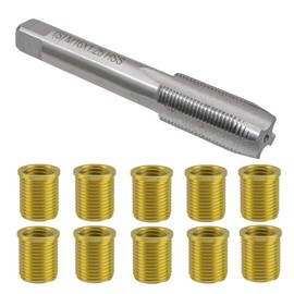 Ausi Universal Spark Plug Thread Repair Kit with M14X1.25 Inserts and M16X1.25 Tap for Generators Diesel Engines Metal Thread Hole Repair Tools