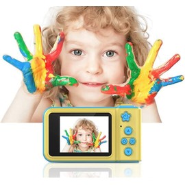 eDealz Full 1080P Kids Selfie HD Compact Digital Photo and Video Rechargeable Camera with 2" LCD Screen, Video Games and Micro USB Charging (Blue, with SD Card)