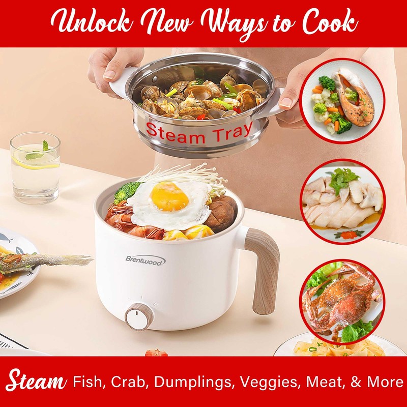 Brentwood Multi-Function Electric Hot Pot Cooker and Food Steamer with
