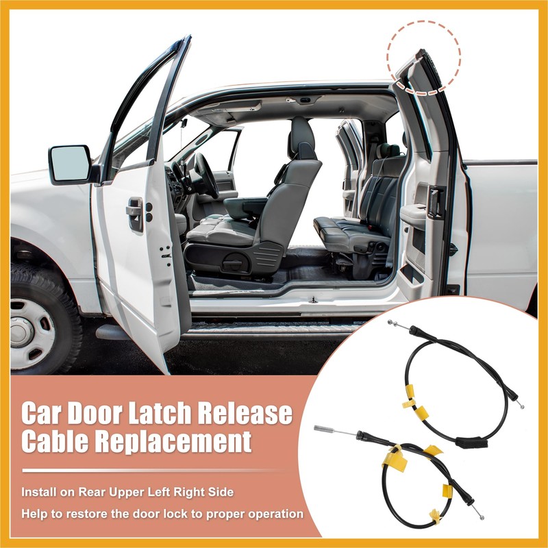 Partuto 2 Pcs Door Latch Release Cable for Ford F150