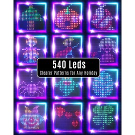 540Leds Dynamic Curtain Lights, Smart App and Remote Control DIY Christmas Window Lights, Color Changing Animated Led Curtain String Lights IP65 Waterproof for Bedroom Wall Outdoor Decor, 5 x 6.6ft