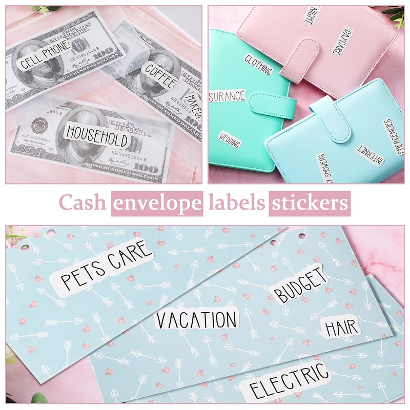 128 Pieces Budget Planner Stickers Cash Envelope Label Stickers for