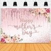 Fitumiw Happy Mother's Day Backdrop 7x5ft Pink Floral Glitter Mother's