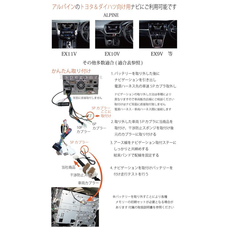 【Esperanza】ALPINEアルパイン★走行中テレビが見れる＆ナビ操作ができるキット★ハイエース 7WV-HI 7W-HI 7WV-RE 7W-RE★テレビキットテレナビTV