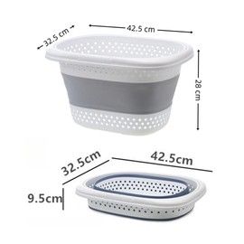 couponhub Collapsible Laundry Basket, Foldable Large Plastic Clothes Hamper for Washing & Storage, Save Space Durable Clothes Baskets with Handle, Home Gadgets(Light Gray)