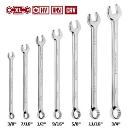 Alltrade 640436 SAE Long Pattern Combination Wrench, 7 Piece