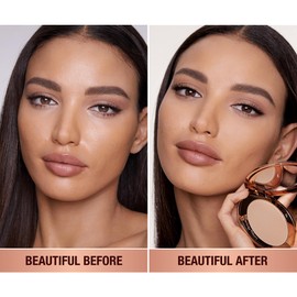 Charlotte Tilbury Airbrush Flawless Finish Setting Powder Refill - Pore-Blurring Pressed Powder for Face Makeup to Minimize Shine with a Soft-Focus Finish - 2 Medium