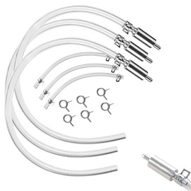 Brake Bleeder Hose - One Way Check Valve Tube Bleeding Tool Kit for Car Motorcycle Clutch, Universal Brake Fluid Bleeder with 2 Screw Caps and 2 Spring Clamps (3)