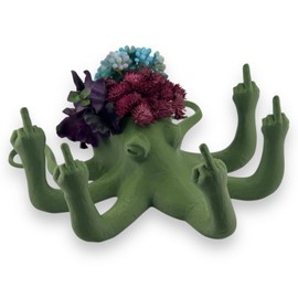 Octopus Planter - Decorative Air Plant Holder & Small Flower Pot | Unique Octopus Design for Indoor Plants | Succulent, Air Plant, or Mini Plant Pot | Macetas Decorativas for Home or Office (Green)