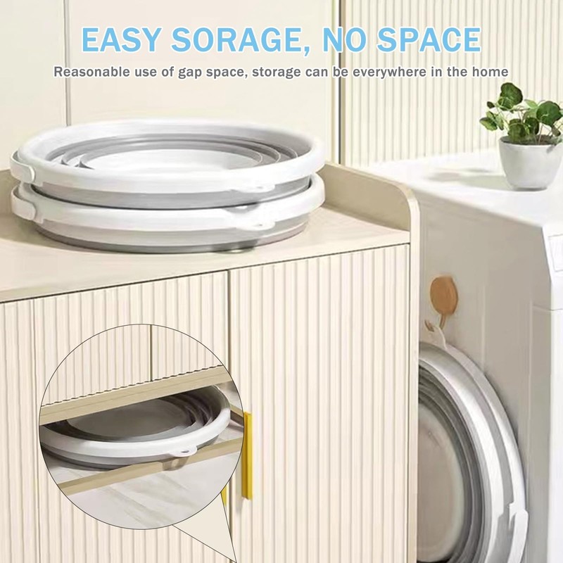 Collapsible Bucket-10L (2.6 Gallon) Bucket for Cleaning with Handle-Folding Foldable