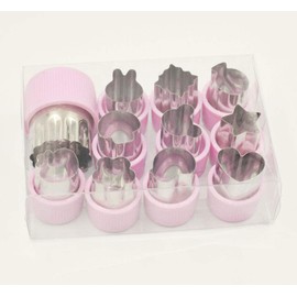 Selecto Bake Vegetable Cutter Shape Set (12 pieces) for Kids - Stainless Steel Mini Vegetable, Fruit,Cookie Cutters, Flower Star Heart Animals Shaped Mold for Decorative Customizing Tools Kit (Purple)