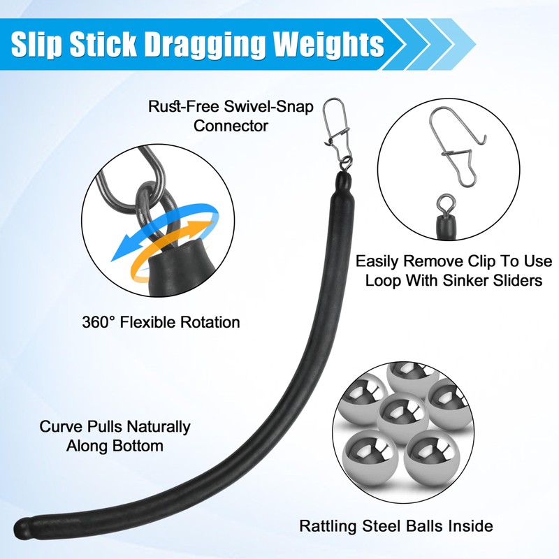6 Pcs Dragging Weights for Catfishing, No Snag Fishing Sinker