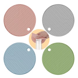 Jar Opener Gripper Pads for Weak Hands and Seniors with Arthritis, Round Honeycomb Pattern 4 Pack