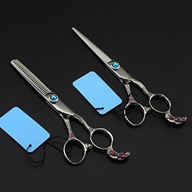 Hair Cutting Scissors, 6 Inch Professional Japan 440c Retro Phoenix Hair Scissors Set Cutting Barber Makeup Thinning Shears Hairdressing Scissors
