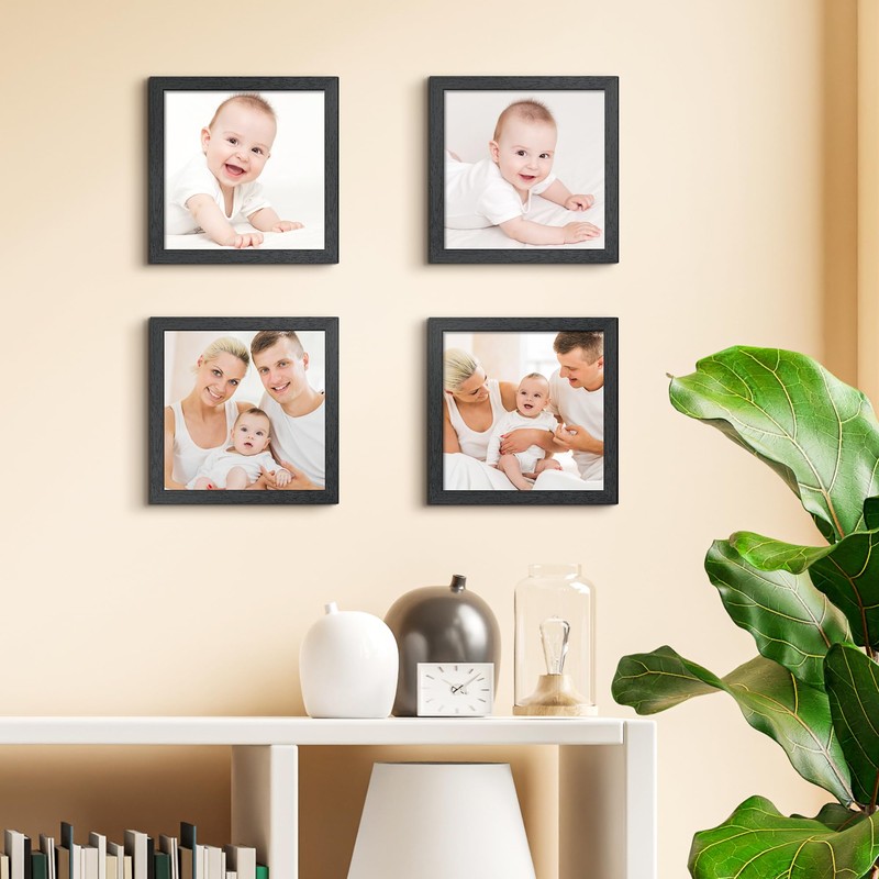 upsimples 8x8 Picture Frames, Wall Gallery Square Frames with Engineered