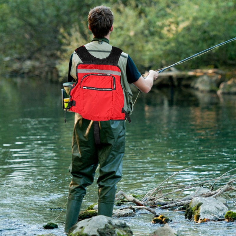 Portable Adult Floating Vest Fishing Waistcoat Multi Pocket Life Jacket
