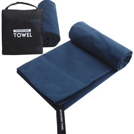GUIFIER Microfiber Travel Towel, 152x76cm Quick Dry Towels, Super Absorbent Camping Towels Lightweight Beach Compact Sports Gym Fitness Towel for Sports, Shower, Backpacking, Bath (Navy Blue)