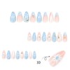 24 Pcs Press on Nails Short Almond Nail Tips,YEFIUO Pink