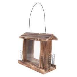 Sosoport Wooden Bird Feeder Outdoor Garden Birdhouse Feeder Holder for Small Birds Bird Feeders for Outside