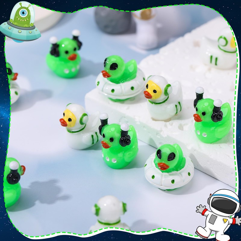 GGSTDDUP 45 Pcs Mini Resin Alien Ducks 3 Styles Tiny