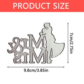 One Piece Durable Mr&Mrs Metal Die Cuts DIY Craft Bride Metal Cutting Die Template Decorative Embossing Bride Cutting Dies for Wedding Card Making