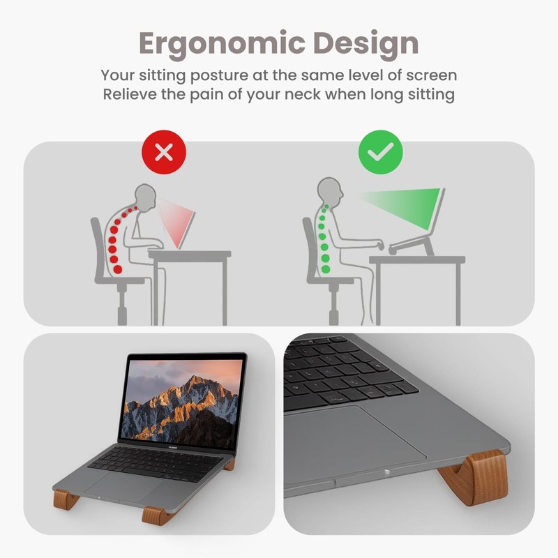 Fida Horeca Wooden Laptop Stand | Ergonomic Laptop Riser |