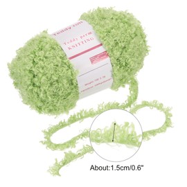 sourcing map 2 Skeins Fur Yarn Soft Fluffy Chunky Yarn Fuzzy Eyelash Yarn Green for Crocheting Knit Clothes Bag - 55Yard/50m, 3.11ozx2