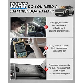 Cartist Dash Cover Compatible with Hyundai Santa Fe MX5 2024 2025 Dashboard Cover Mat Non-Slip Carpet Sunshield Glare UV Rays Protector (with HUD)