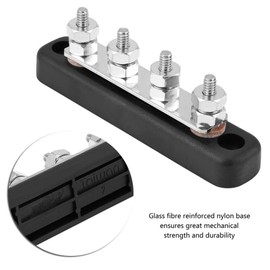 4 Position Busbar, 4 Stud Bolts, Terminal Block, Busbar, Electrical Connection, Terminal Block, Screw Terminals, Strips, 100A AC 300V DC 48V